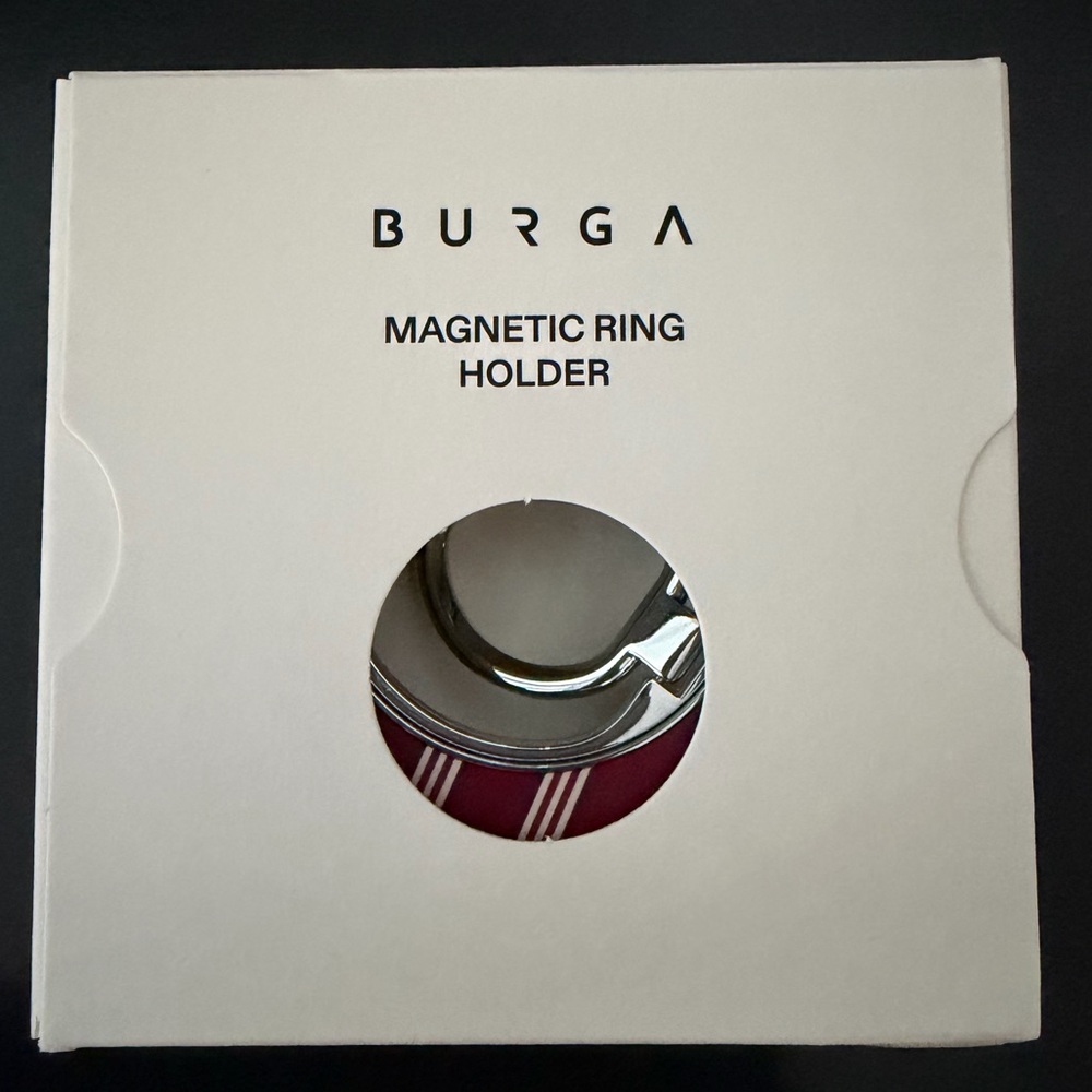BURGA Magnetic Ring Holder - Silver and Red